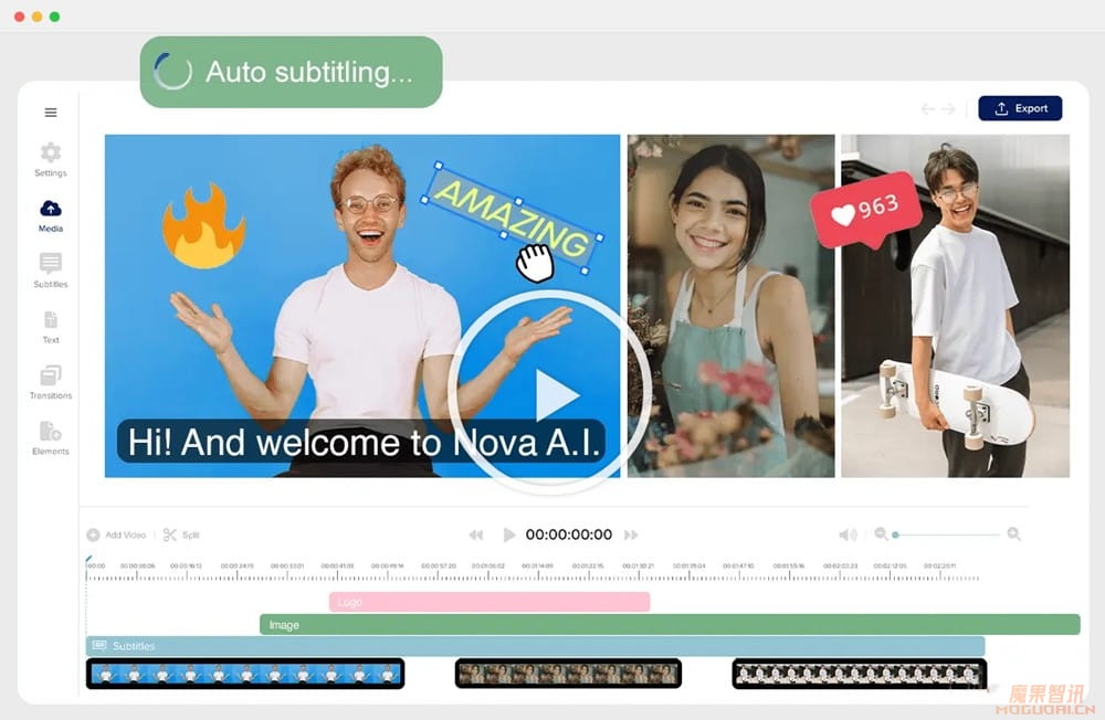 Nova A.I. – 强大的在线视频编辑软件插图 Nova A.I. - 强大的在线视频编辑软件