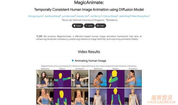 MagicAnimate: 将静态人物图片变成逼真动画