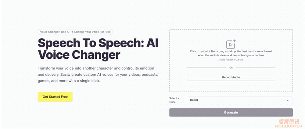 Voice Changer-ElevenLabs推出的AI语音转换工具插图 Voice Changer-ElevenLabs推出的AI语音转换工具