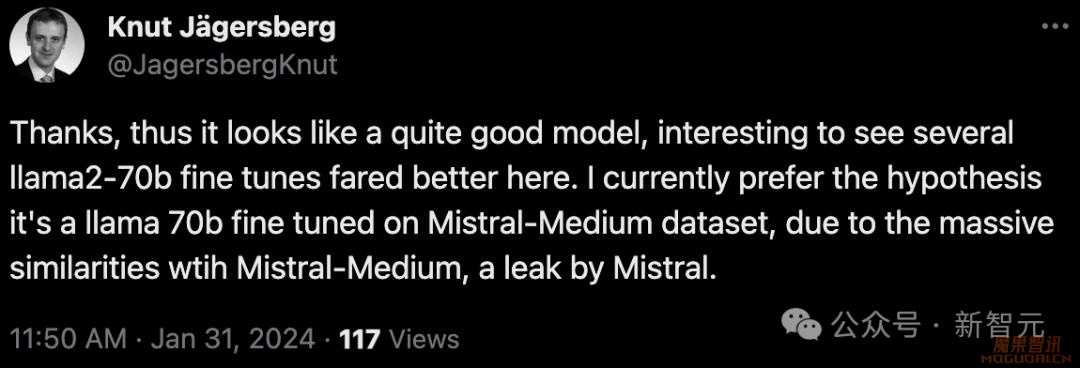 直逼GPT-4开源模型大泄漏,AI社区炸锅,Mistral CEO自曝是旧模型,OpenAI再败一局?插图10 直逼GPT-4开源模型大泄漏,AI社区炸锅,Mistral CEO自曝是旧模型,OpenAI再败一局?