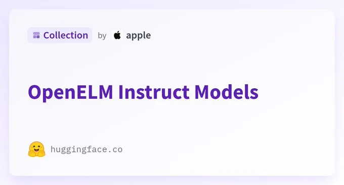 苹果发布 OpenELM,基于开源训练和推理框架的高效语言模型插图 苹果发布 OpenELM,基于开源训练和推理框架的高效语言模型