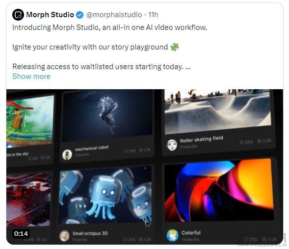 AI电影制作平台Morph Studio正式向候补用户开放访问权限插图 AI电影制作平台Morph Studio正式向候补用户开放访问权限