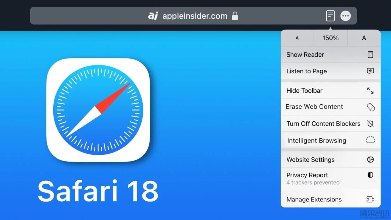 苹果 Safari 18 浏览器 AI 功能曝光:智能搜索、网页橡皮擦等插图 苹果 Safari 18 浏览器 AI 功能曝光:智能搜索、网页橡皮擦等