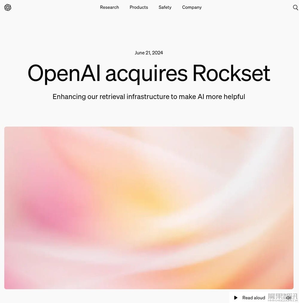 有望发力搜索领域,OpenAI 收购数据库分析公司 Rockset插图 有望发力搜索领域,OpenAI 收购数据库分析公司 Rockset