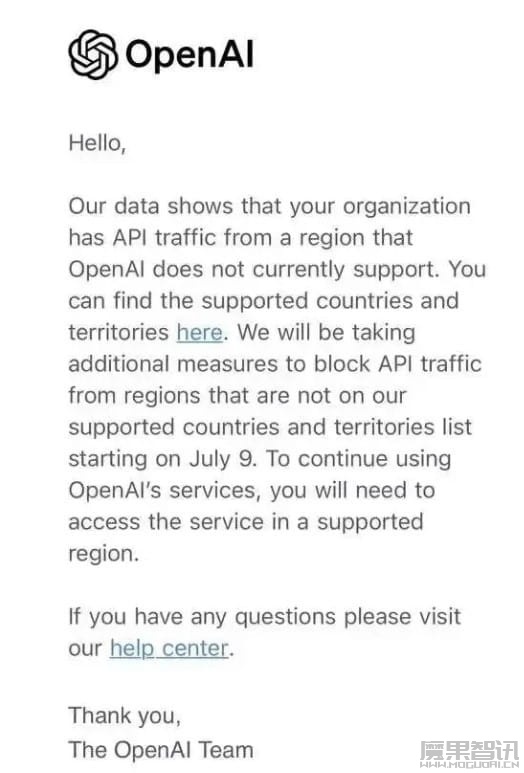 OpenAI 将采取额外措施,停止其不支持的国家和地区的 API 使用插图 OpenAI 将采取额外措施,停止其不支持的国家和地区的 API 使用