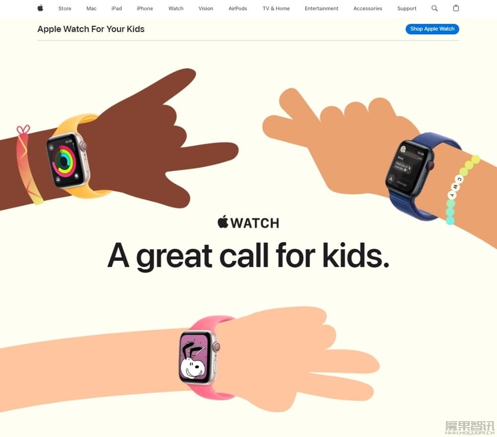 苹果官网上线新页面,向儿童群体力推 Apple Watch SE 2插图 苹果官网上线新页面,向儿童群体力推 Apple Watch SE 2