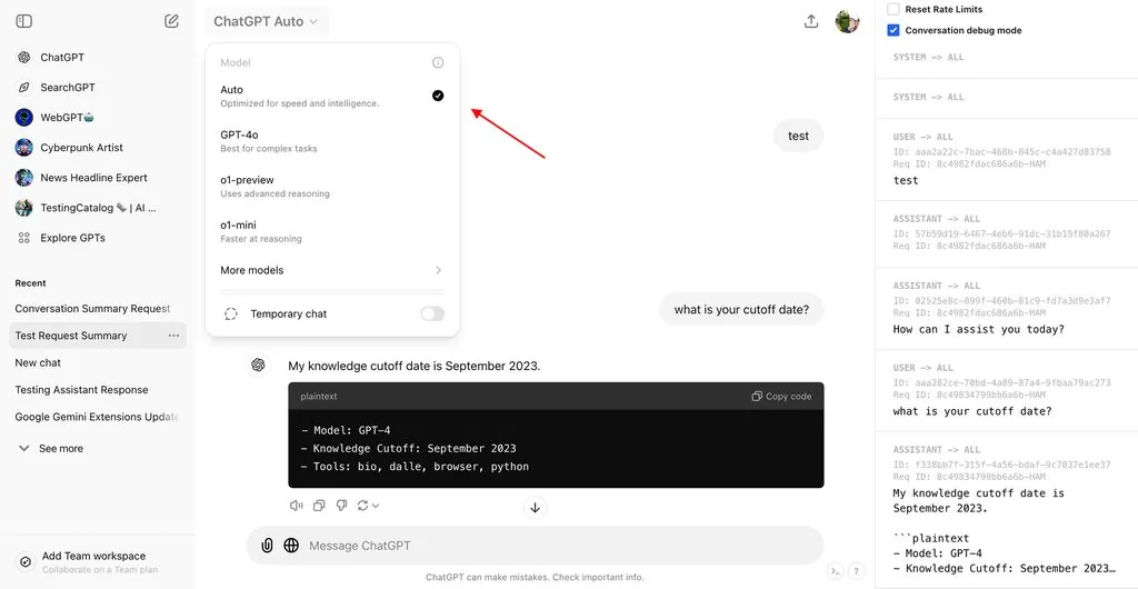 OpenAI ChatGPT 新增自动模式,基于提示词复杂度灵活选择合适 AI 模型插图 OpenAI ChatGPT 新增自动模式,基于提示词复杂度灵活选择合适 AI 模型