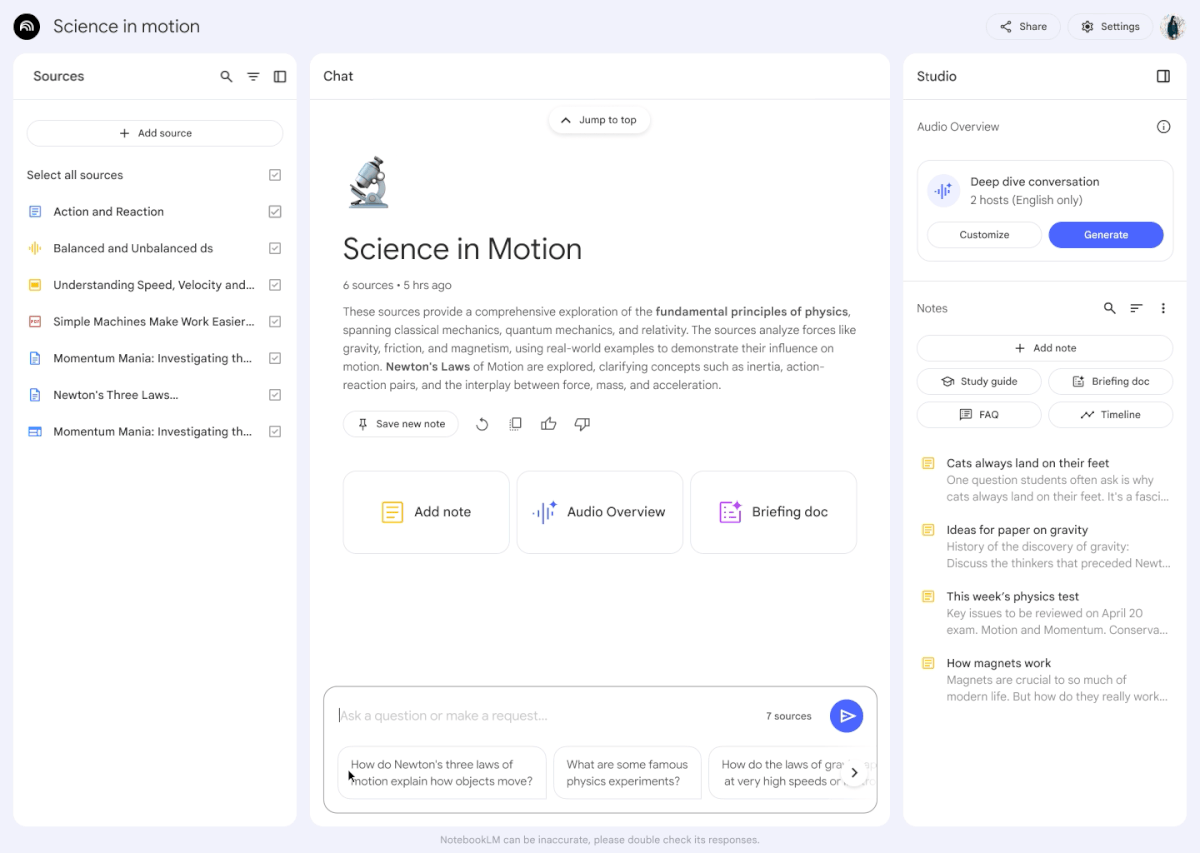 谷歌 NotebookLM 新功能上线:用户可与 AI 主播进行互动插图 谷歌 NotebookLM 新功能上线:用户可与 AI 主播进行互动