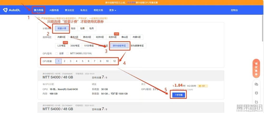 摩尔线程算力专区正式上线 AutoDL 平台,首次将国产 GPU 算力开放至 AI 开发一线插图 摩尔线程算力专区正式上线 AutoDL 平台,首次将国产 GPU 算力开放至 AI 开发一线