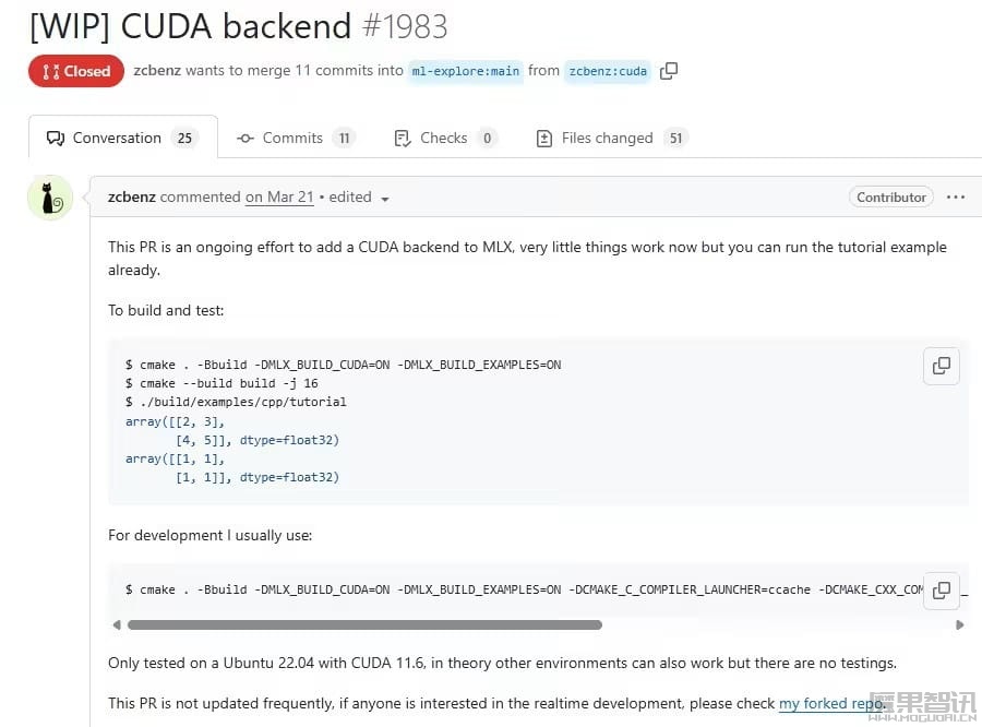 苹果 AI 框架 MLX 正新增英伟达 CUDA 支持,助开发者降低硬件成本插图 苹果 AI 框架 MLX 正新增英伟达 CUDA 支持,助开发者降低硬件成本