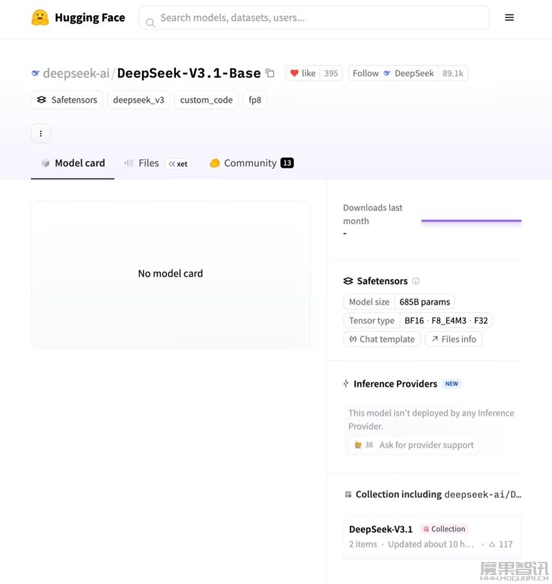 DeepSeek 开源新模型 V3.1:约 685B 参数,上下文长度拓展至 128K插图 DeepSeek 开源新模型 V3.1:约 685B 参数,上下文长度拓展至 128K