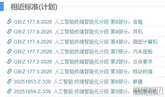 AI 终端智能化分级国标出炉：L1~L4 等级，涉及手机、电脑、眼镜、电视、耳机等