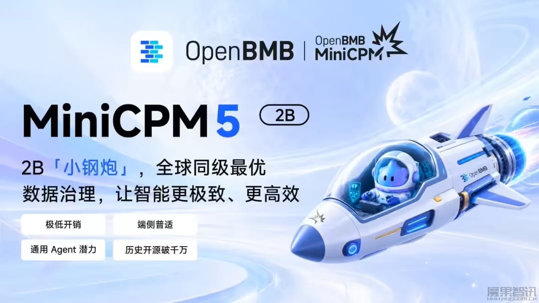 面壁智能开源 MiniCPM5-2B AI 模型：AA 榜单全球 4B 以下第一，初具端侧通用 Agent 能力