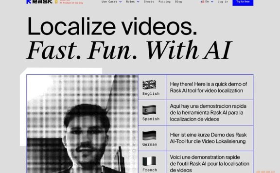 Rask AI-视频翻译和配音工具