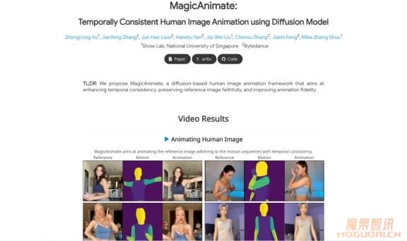 MagicAnimate: 将静态人物图片变成逼真动画