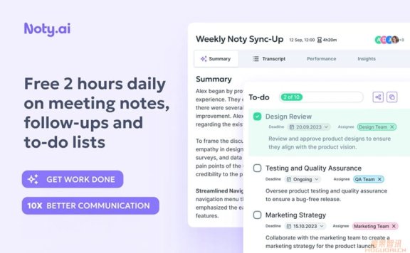 Noty.ai-AI驱动的会议转录和笔记工具