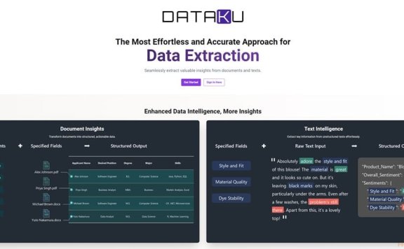 Dataku-以人工智能为核心的文档提取服务