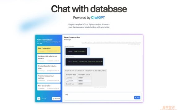 AskYourDatabase：面向 SQL 数据库的ChatGPT