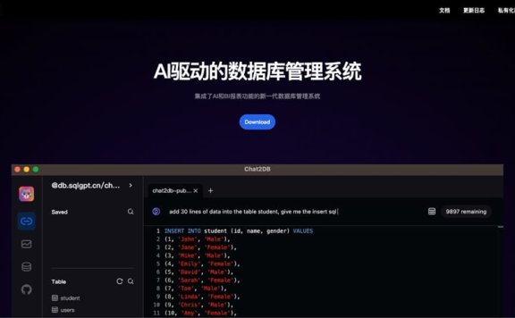 Chat2DB-AI驱动的数据库管理系统