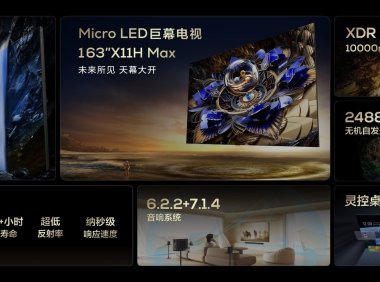 国产163英寸Micro LED电视发布,内置全识AI大模型,售价高达79.9万元