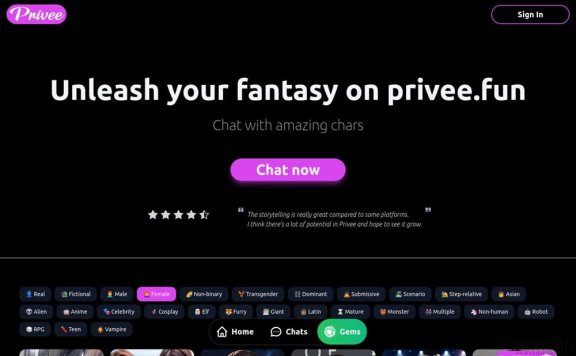 Privee-一个与AI角色无限制的AI聊天平台